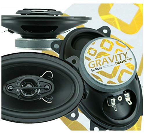 Gravity 4X SGR464 4x6-Inch 4-Way 180 Watts Peak Power CEA Rated Car Audio Full Range Speakers Made with Alpha Cellulose Cones and Moisture Resistant Rubber Surround -2 Pairs Gravity 4X SGR464 4x6-Inch 4-Way 180 Watts Peak Power CEA Rated Car Audio Full Range Speakers Made with Alpha Cellulose Cones and Moisture Resistant Rubber Surround -2 Pairs